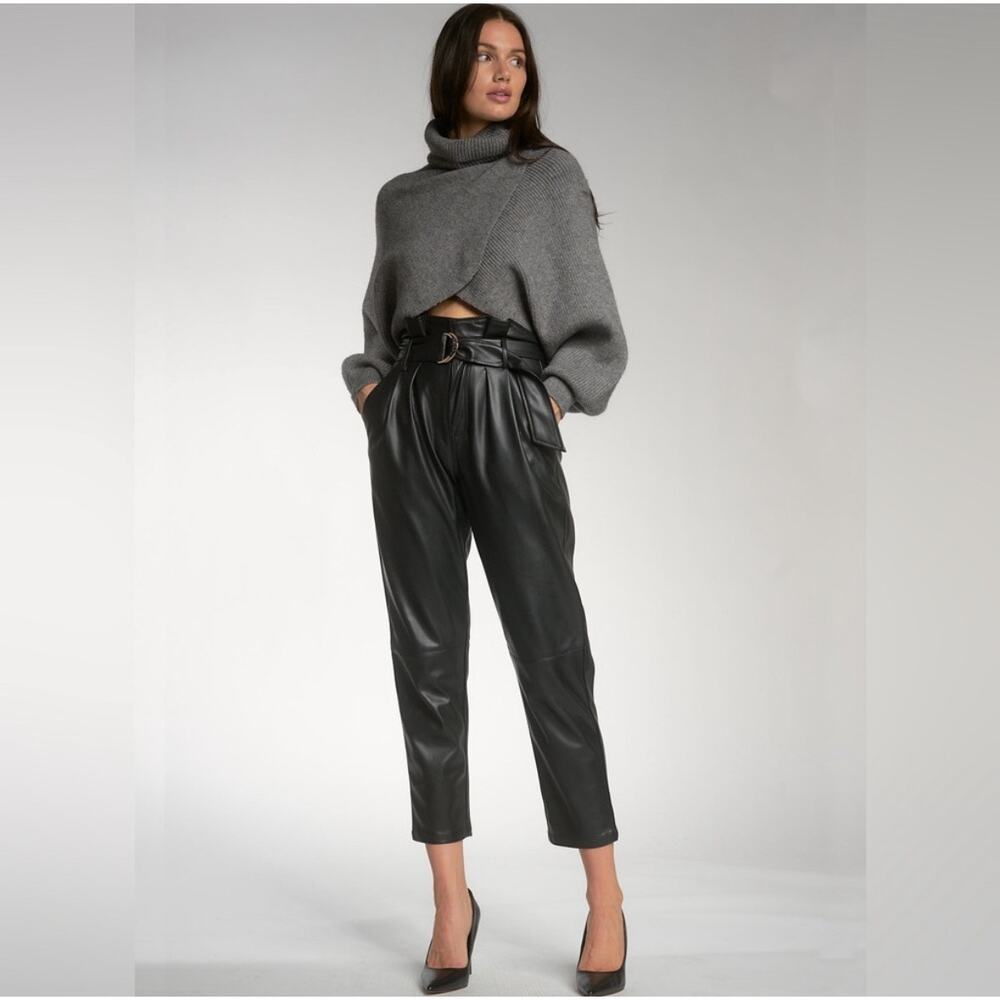 ELAN | Belted Faux Leather Pants |‎ S